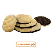 Лежанка (Zoo-M) Перина PLUSHka (50*40*8) бежево коричневый мех+сатин+синтепух для кошек и собак