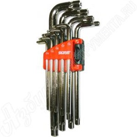 Набор ключей TORX Т15-Т55 9 предметов короткие SKRAB 44710