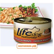 Консервы "Lifedog" для собак рагу из курицы с говядиной и овощами 170гр.