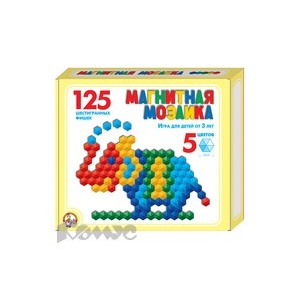 Игра мозаика,магнит,шестигранная 20/5цв/125шт,175х200х35,00962