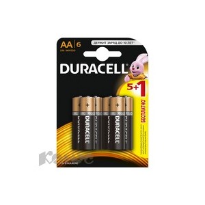 Батарея DURACELL АА/LR6-6BL BASIC 5шт+1 бесплатно бл/6