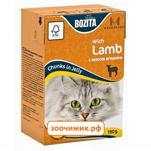 Консервы Bozita mini для кошек кусочки в желе с мясом ягнёнка (Tetra Pak) (190 гр)
