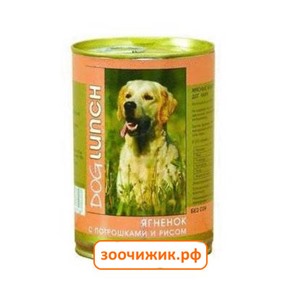 Консервы Дог Ланч для собак ягнёнок с потрошками и рисом в желе (410 гр)