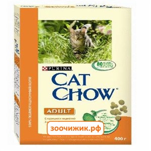 Сухой корм Cat Chow для кошек (взрослых) индейка+курица (400г)