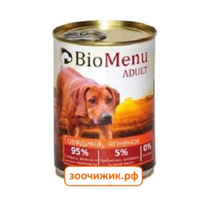 Консервы BioMenu Adult для собак говядина+ягнёнок (410 гр)