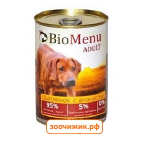 Консервы BioMenu Adult для собак цыплёнок+ананас (410 гр)