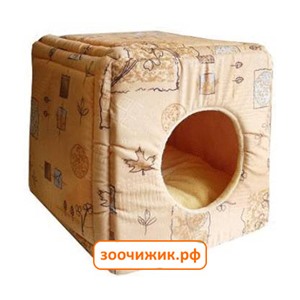 Лежанка ЗЭ Дом кубик (трансформер) мебельная ткань №1 (42*42*40)