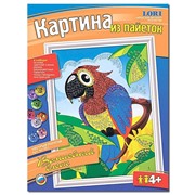 Картина из пайеток Пестрый попугай