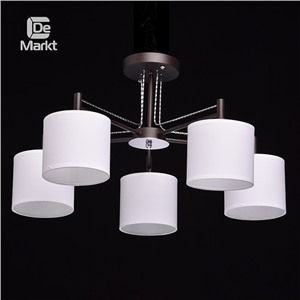 				DeMarkt Николь белый абажур 5*60W E14 Люстра