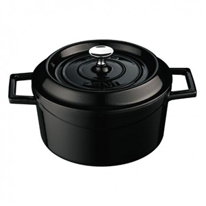  LAVA Литая чугунная кастрюля с крышкой LAVA BLACK 20см