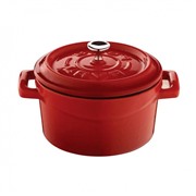  LAVA Литая чугунная кастрюля с крышкой LAVA RED 10см