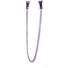 Клипсы на соски с фиолетовой цепочкой Pinch Nipple Clamps
