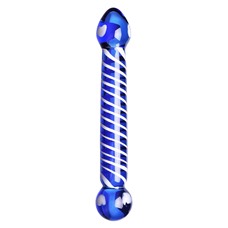 Стеклянный узорчатый фаллоимитатор - Contemporary Novelties, 20.5см