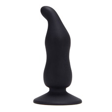 Чёрный анальный стимулятор  BOTTOM BLACK CAP SILICONE - 11 см.
