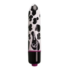 Мини-вибратор с принтом шкуры коровы RO-80MM 7-SPEED COW PRINT - 8 см.