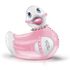 Бело-розовый вибратор-уточка I Rub My Duckie Bondage Travel Size
