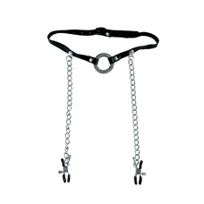 Кляп с зажимами для сосков Ff Lim Edition Gag & Nipple Clamp