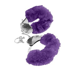 Металлические наручники Original Furry Cuffs с фиолетовым мехом
