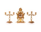 Часы каминные с маятником и канделябрами на 3 свечи, набор из 3 предм.