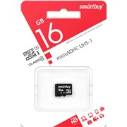 Карта памяти MicroSDHC 16 Gb SmartBuy class 10 б/ад UHS-I / SB16GBSDCL10-00