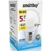 Светодиодная лампа Smartbuy E27 / G45 / 5Вт/теплый SBL-G45-05-30K-E27