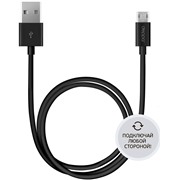 Кабель Deppa (72213) micro USB черный, 2 м, двухсторонний  (подключай любой стороной)