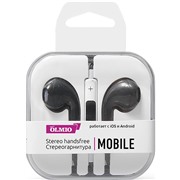 Наушники OLMIO (038842) Mobile + MIC + пульт ДУ черные