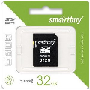 Карта памяти SDHC 32 Gb SmartBuy class 10 SB32GBSDHCCL10