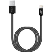 Кабель BoraSCO (34451) Apple 8-pin черный, 1 м, 3A  нейлоновая оплетка