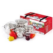 Набор посуды LARA Apple LR02-87 кастрюли: 2.1л, 3,7л, 6.1л, сотейник 2,1л