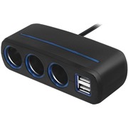 Разветвитель Neoline SL-321 на 3 прикуривателя и 2 USB с кабелем