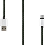 Кабель Rombica (CL-01) USB-C темно-зеленый, 1 м,  оплетка под кожу/алюминий