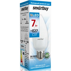 Светодиодная лампа Smartbuy SBL-C37-07-60K-E27 холодный дневной свет