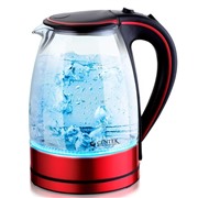 Чайник CENTEK CT-1009 BLR черно-красный 2200Вт,1.7 л, стекло, внутр. LED подсветка, кнопка