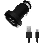 Авто З/У Deppa (11206) 2 USB+кабель micro USB 2.1 A Ultra  черный