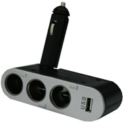 Разветвитель INTEGO C-10 3 прикуривателя + 1 USB