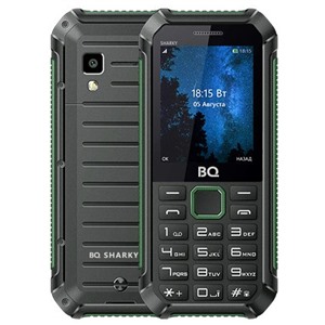 Сотовый телефон BQ M-2434 Sharky Black Green IP 65, АКБ 1650mAh