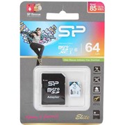Карта памяти MicroSDXC 64 Gb Silicon Power class 10 85Mb/s Elite UHS-I R/W 85/15 Mb/s / SP064GBSTXBU1V10SP