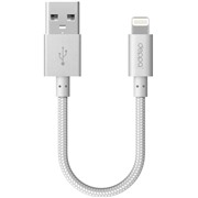 Кабель Deppa (72260) Apple 8-pin серебро, 0.15 м, MFI алюминий/нейлон