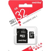 Карта памяти MicroSDHC 32 Gb SmartBuy class 10 UHS-I / SB32GBSDCL10-01