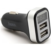 Авто З/У Hoco Z3, 2 USB, 2.4A, display, черный