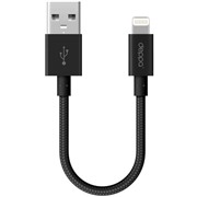Кабель Deppa (72262) Apple 8-pin черный, 0.15 м, MFI алюминий/нейлон