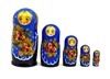 Матрешка 5 кукольная Синий платок