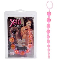 California Exotic X-10 Beads, розовая
Гибкая анальная цепочка
