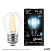  Gauss Лампа Gauss LED Filament Globe E27 5W 4100K 105802205
