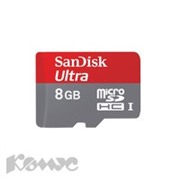 Карта памяти SanDisk Ultra microSDHC 8GB Class10(SDSDQUI-008G-U46)+адап