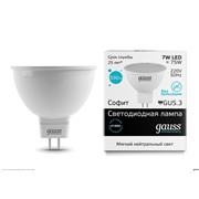  Gauss Лампа Gauss LED Elementary MR16 7W 4100K 1/10/100 (LD13527)