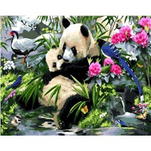 Картина для рисования по номерам "Милые панды" арт. GX 5624 m