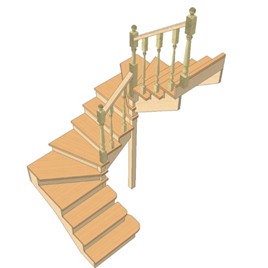 №3.1.5.3. Лестница с разворотом на 180 градусов, с забежными ступенями, интернет-магазин Sportcoast.ru