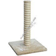 FAUNA INT Когтеточка для кошек CLASSIC в виде столбика из сизаля с основанием 40х40х63см (бежевая)